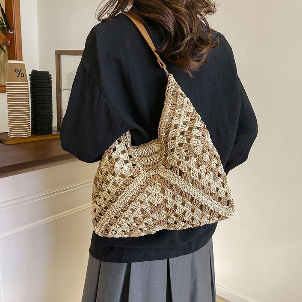 Summer Weave Shoulder Bag Beach Women's Handbags Trendy Straw Crochet Bag  Ladies/Girls