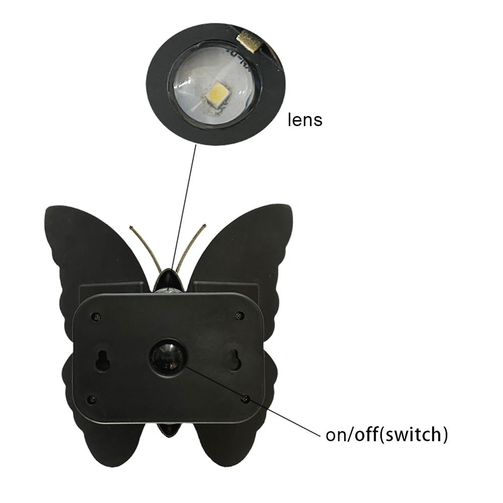 Butterfly Shaped Solar Wall Light Outdoor Wall Lantern Motion Sensor Outside Yard Lamp Auto On/Off LED Induction Lamp for Fence