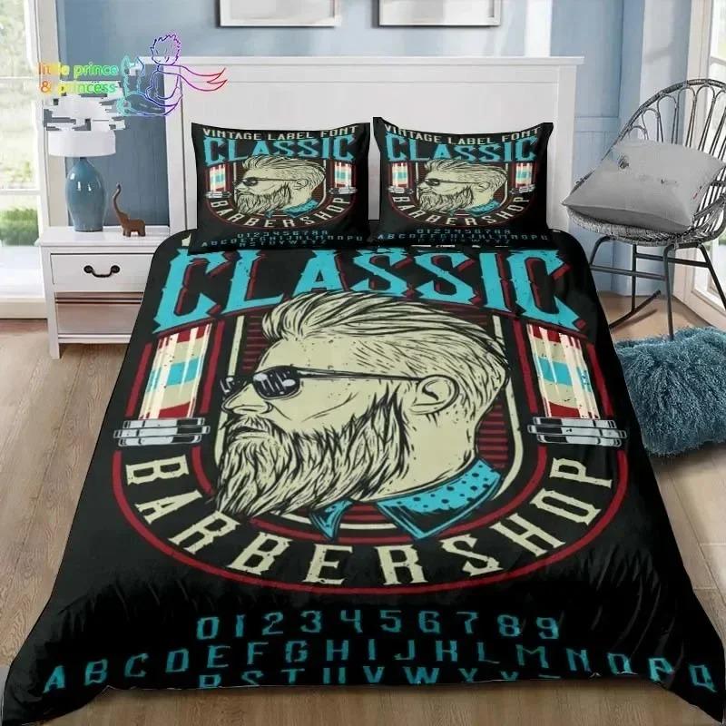 

Винтажный Набор Постельного Белья с Черепом для Парикмахерской Односпальный Полуторный Двуспальный Кинг-сайз Набор для Кровати Взрослый Детский Спальня 3D-Принт Постельное Белье Подарок EU Single 135x200cm