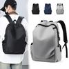 Men's Solid Color Business Backpack: Casual, Large Capacity, Shoulder Bag for Travel