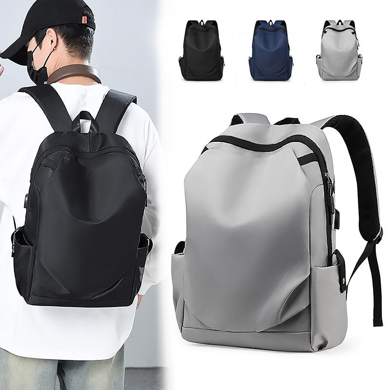 

Men s Solid Color Business Backpack: Casual, Large Capacity, Shoulder Bag for Travel сірий колір