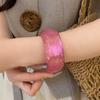 Smudging Women Wide Bracelet Resin Retro Hand Ring Fashion Aurora Dopamine Bangle  Decoration
