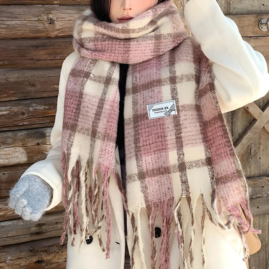 Mohair-Schal Koreanischer Stil Herbst und Winter karierter Schal Imitation Kaschmir warmer Schal Paar vielseitiger Schal
