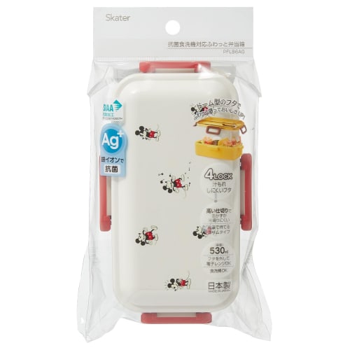 Skater Bento Box 530ml Antibacterial Fluffy Dome Lid For Women Made in Japan Disney Mickey Mouse PFLB6AG