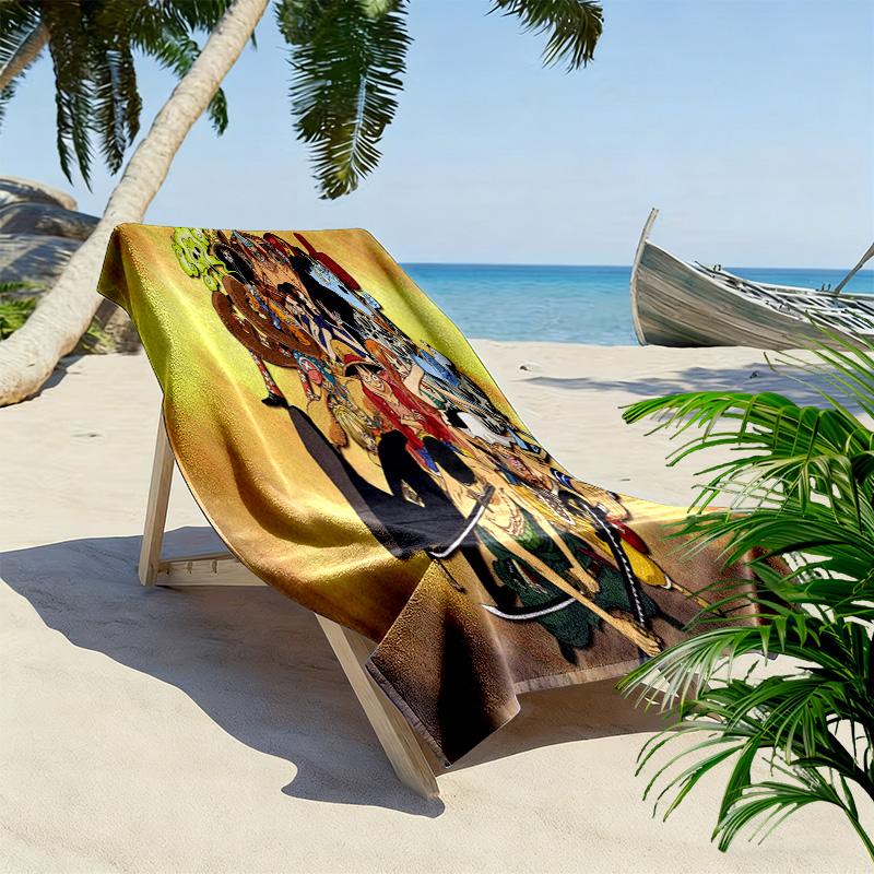 Adventurous Crew Unites Beach Towel Portable for Travel Outdoor Camping Outdoor Pool Towel Seaside Absorbent Bath Towel Printing Comfort Beach
