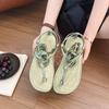 Retro Vacation Style Toe Sandals Fairy Shoes 2025 New Summer with Skirt Beach Shoes Flat Roman Shoes