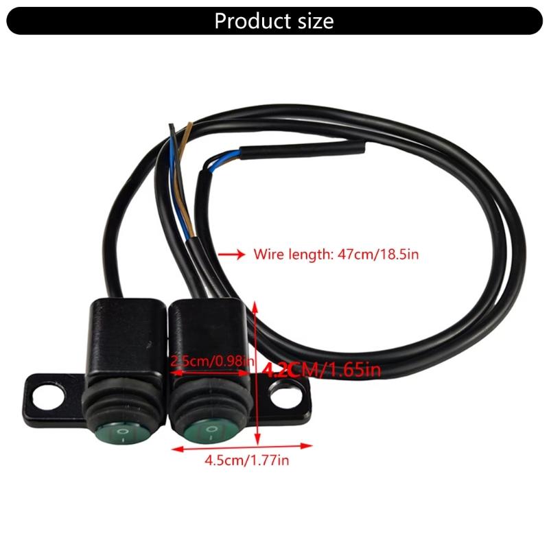 Universal Motorcycle Light Switches Mount with Green LED Indicator Hassle Free Setups Bike Handlebar Light Control Switches