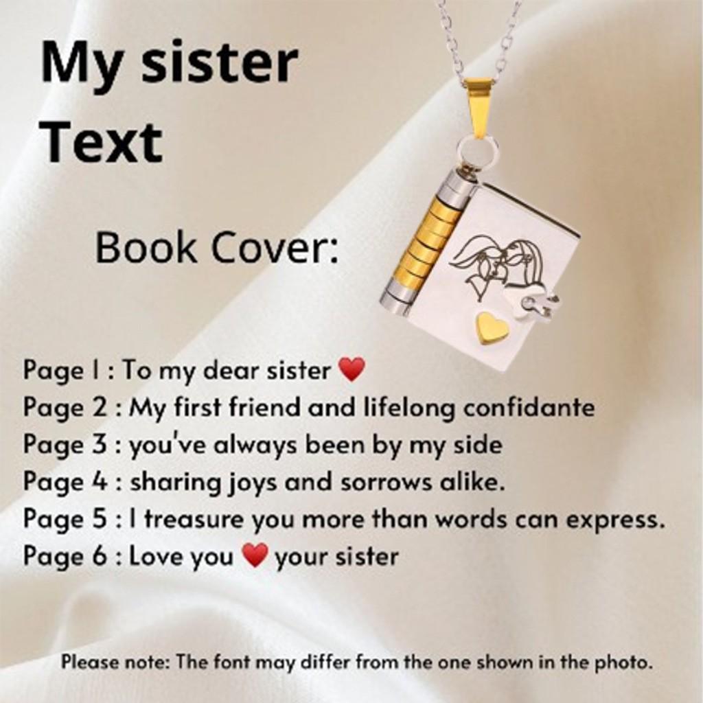 Engraved Titanium Steel Necklace - Fade-Resistant, Emotional Book Pendant, Women's Clavicle Chain Jewelry 