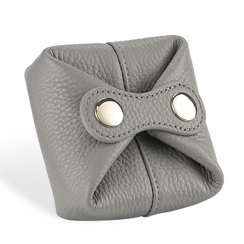 Urocza japońska i koreańska mini portmonetka ze skóry bydlęcej na monety, słuchawki, szminkę i klucze