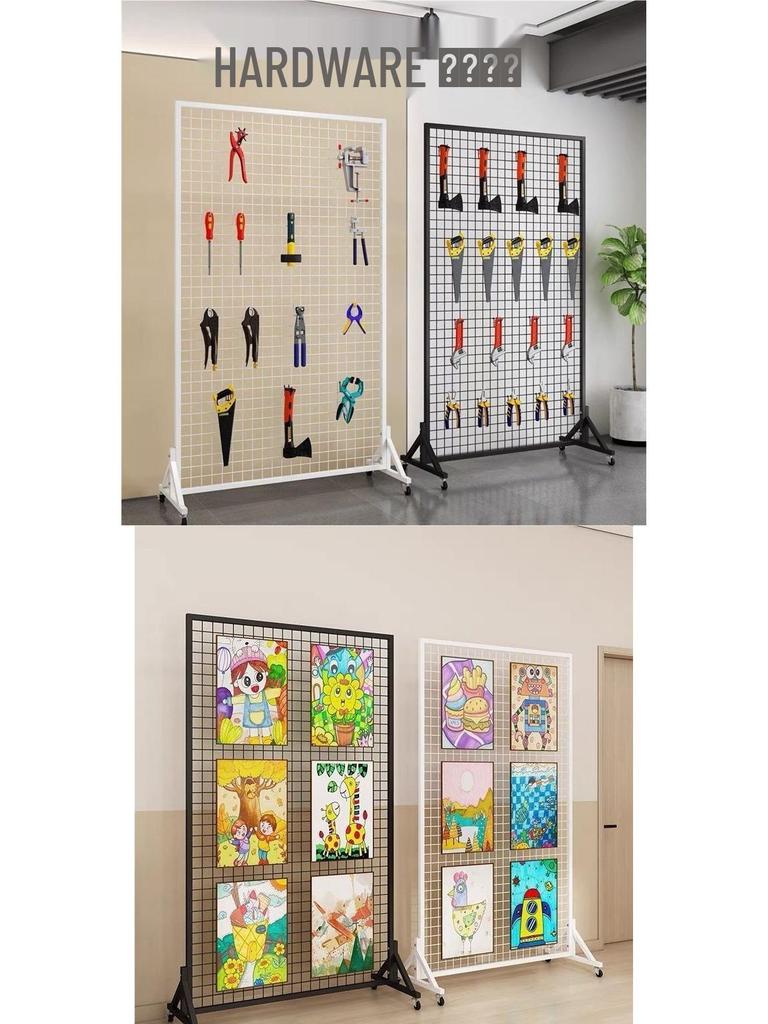 Mobiler Bodenständer mit Rädern - Gitterständer für Kunstwerke, Supermarkt-Ausstellungen oder Lagerung