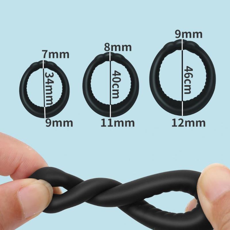 1/3Pcs 34Mm/40Mm/46Mm Penis Ring Penis Trainer Delayed Ejaculation High Elasticity Durable Erection Ring Sex Toys For Men
