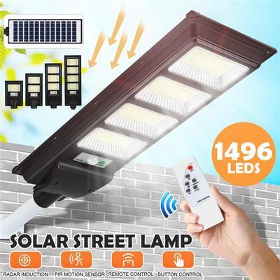 Oświetlenie słoneczne LED oświetlenie zewnętrzne 400W 800W 1200W 1500W słoneczna lampa uliczna czujnik radarowy pilot wodoodporny ogród kinkiet