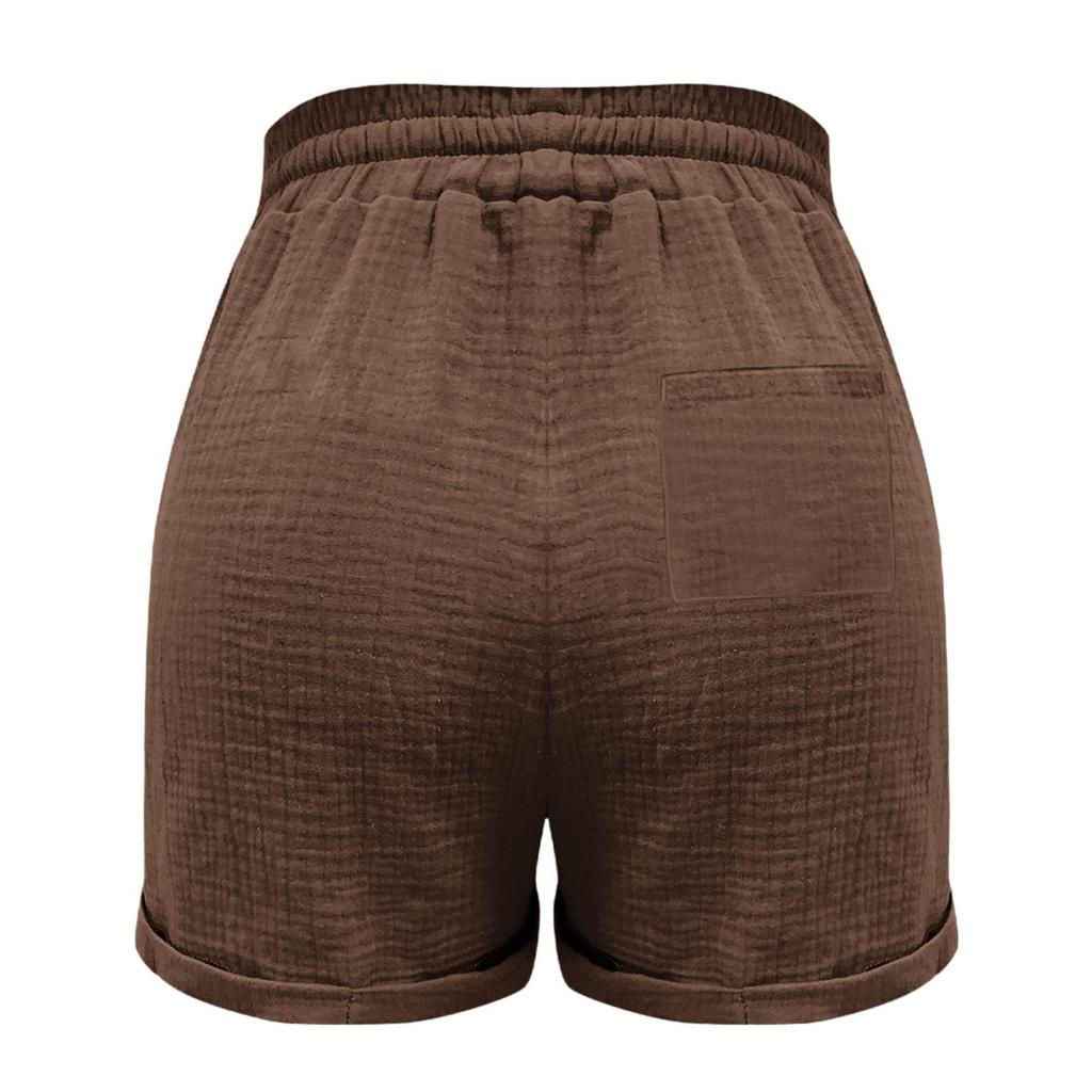 Lässige und bequeme Sommer-Shorts für Damen mit Kordelzug und dekorativen Taschen