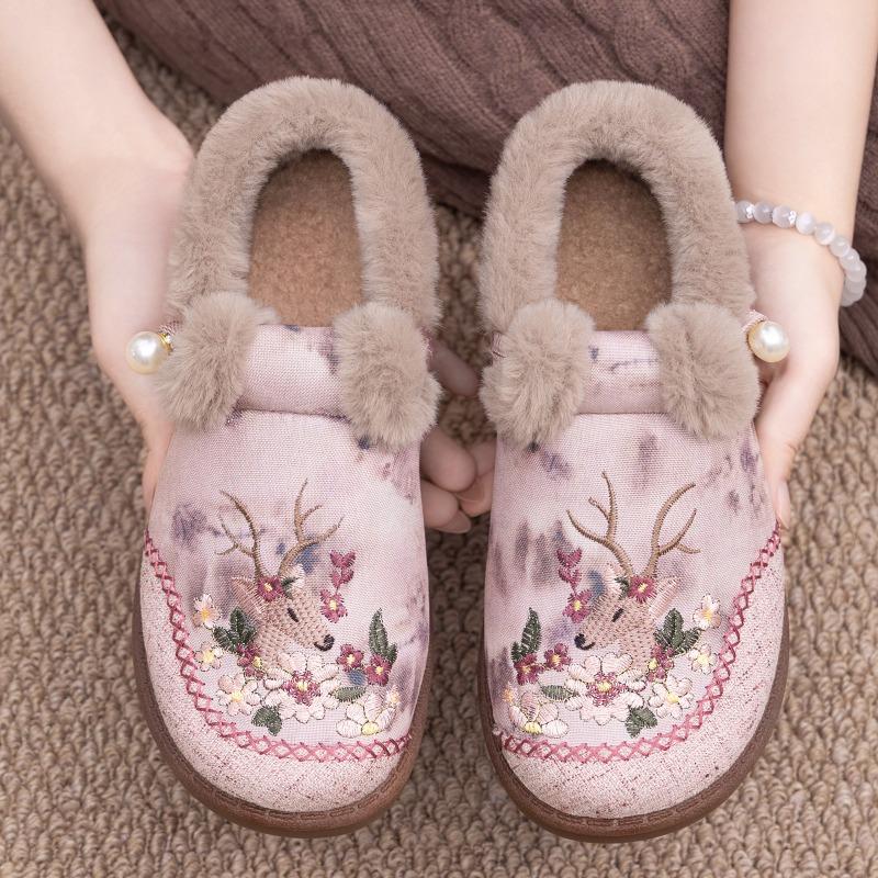 Women's Shoes, Cotton Shoes, Shallow Opening, One-step Outerwear Shoes, Fleece and Thickened Shoes