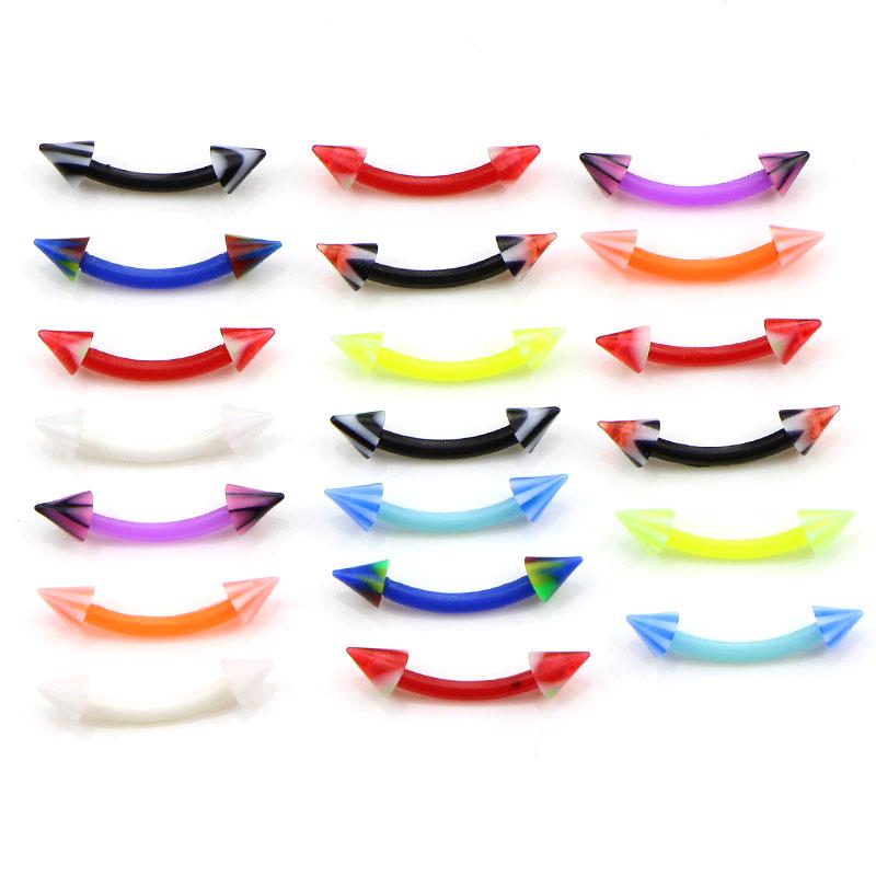 20Pcs Curved Barbell Eyebrow Rings Bar Tragus Ear Stud Helix Piercing Jewelry