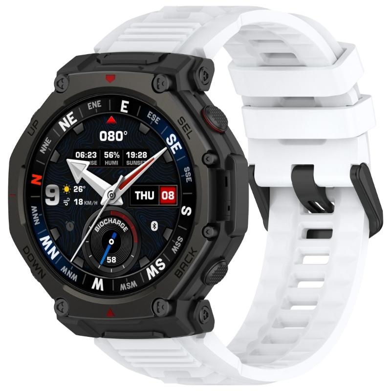 Sweatproof Sport Silicone Straps Multiple Hole Adjustable Universal Fit Flexible Soft Silicone Watch Band for Smartwatches