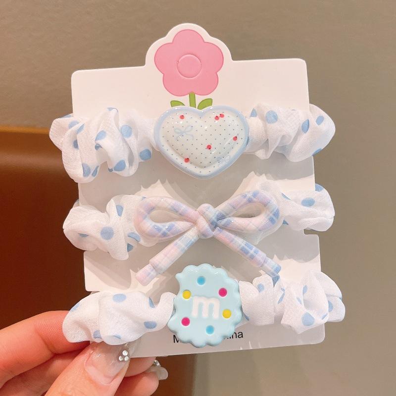 

3Pcs/set Children s large intestine hair band girl sweet headband girl ponytail hair rope cute hair accessories