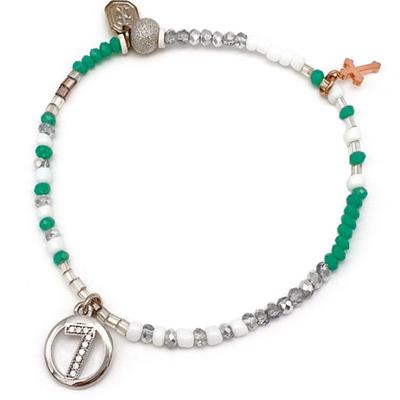 TANI by MINETANI JOY Bead Bangle _ GREEN+WHITE