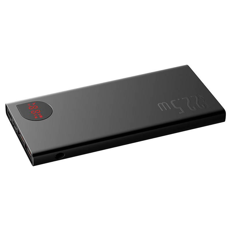 Powerbank Baseus Adaman Metal, 10000Mah, 2Xusb, Usb-C, Lightning, Microusb 22.5W (Czarny)