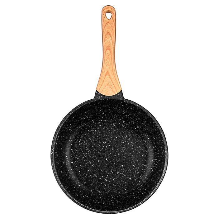Poêle À Frire, Fonte D'aluminium 24 Cm, Poignée En Bois, Antiadhésive, Induction Smile MPC-24/10/01 Noir 03737