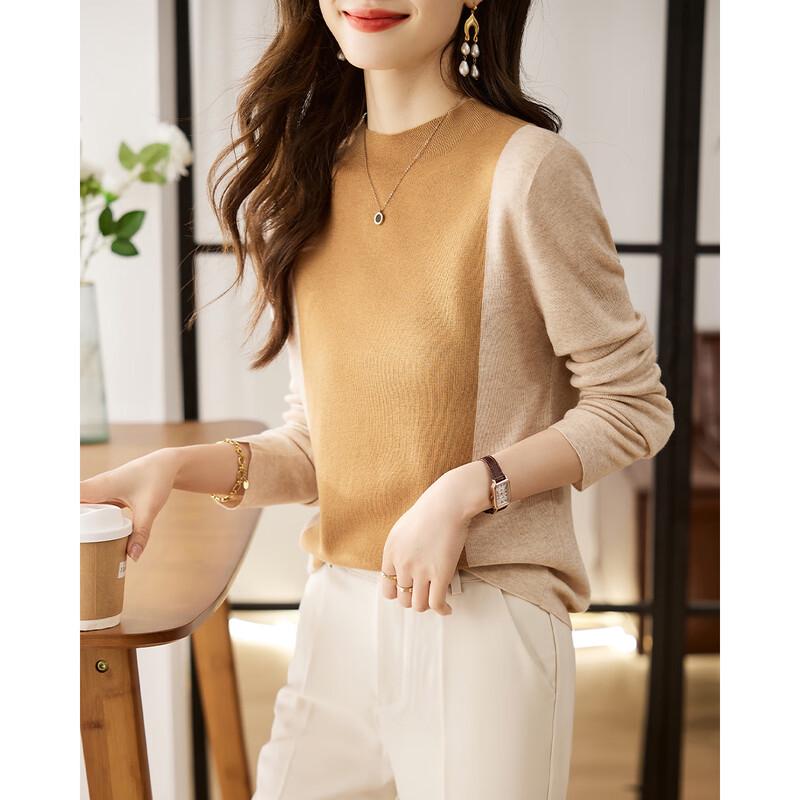 

Firstview Women s Versatile Semi-High Collar Long-Sleeve Knit Top One Size