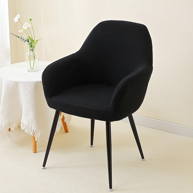 

Twill New Curved Chair Cover High Armrest Elastic Thickened Jacquard Special-shaped Chair Cover Hotel Dining Chair Cover Premium high armrest chair cover чорний