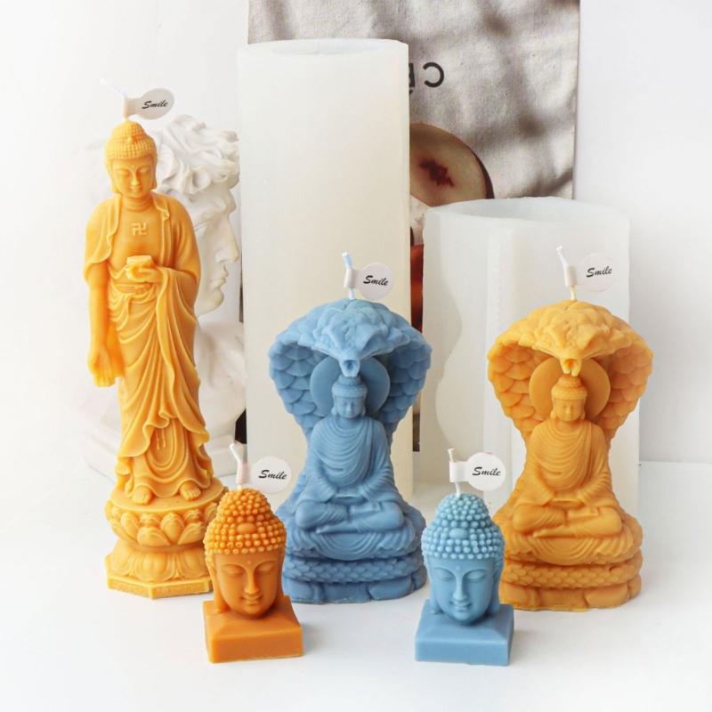 3D Buddhas Candle Silicone MoldNon Stick Easy To Demold for DIY Candle