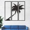 3 Pcs Metal Palm Tree Wall Art – Iron Tree Sign. Stylish Metal Home Decor. Interior Decoration. Elegant Wall Hanging Decor.