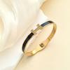 Clear and Cold Feeling  Light Luxury and High-end Bracelet with Letter H Enamel Fashion Bracelet