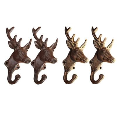 2 Pieces Deer Antler Sturdy Iron Wall Mounted Hook for Kitchen Supplies Bedroom Organizing Elegant Designs Daily Use