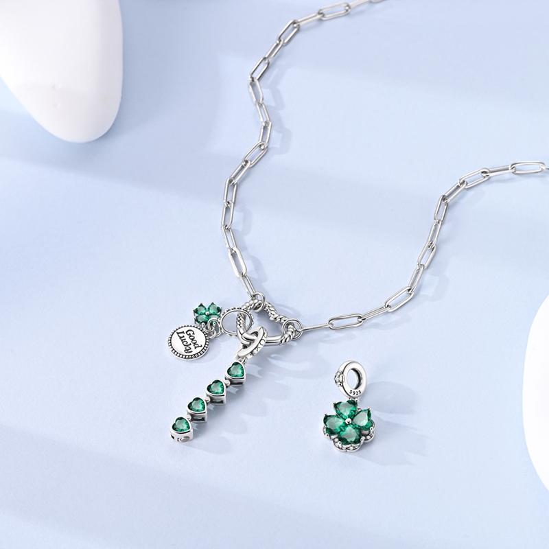 925 Silver Heart Openable Pendant Necklace Rope Texture Rectangle Link Chain Fashion Jewelry Gift for Women