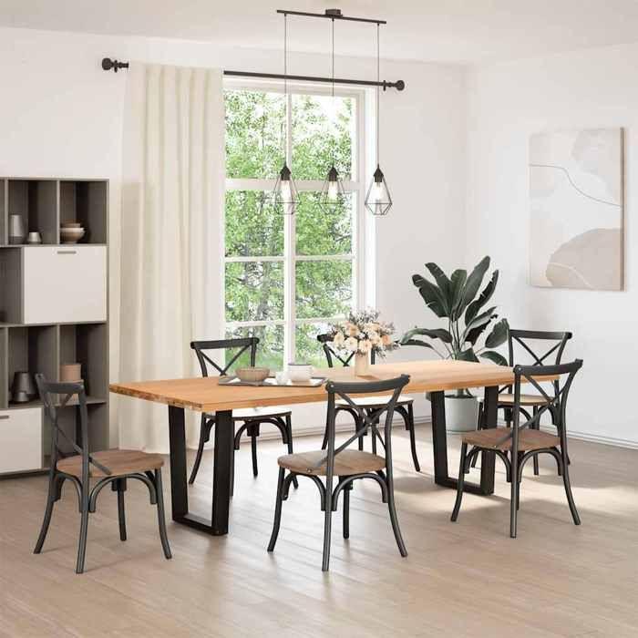 VidaXL Dining Table Legs V-Shape 2 Pieces Black 60 X (72-73,3) Cm Steel 4012640