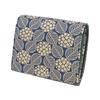 [Inden-ya] Inden Two-Fold Wallet Wallet H with Box-Type Coin Purse Deer Leather Navy Ground with White Lacquer Ajisai Pattern 2204