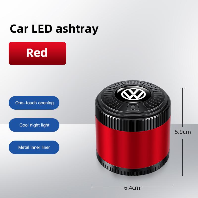 Car Ashtray One Touch Open Portable Ashtray Cup Auto Interiors For Volkswagen VW RLine R Golf Amarok T5 Phaeton ID3 Polo Magotan