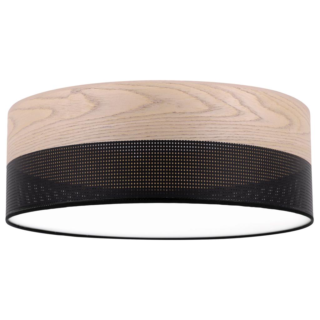 Wood Plexi Ceiling Lamp Black 40Cm Classic Oak