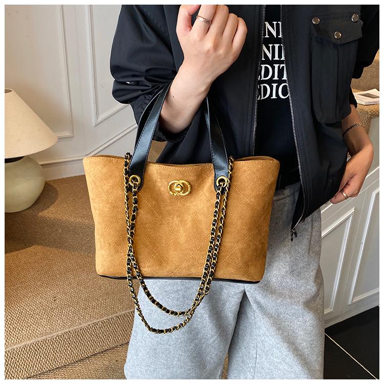 2025 Autumn Women's Large Capacity Retro Chain Tote - High-End Handheld Shoulder Bag