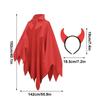 Vampire Costume Set Gothic Cape Cloak with Horned Headband Halloween Cosplay Outfit for Women Men Party Accessories Horror Decor