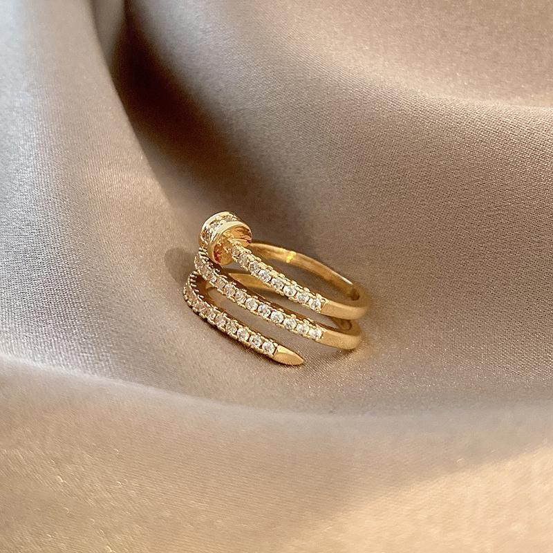 Cross-Border Multi-Layer Zircon Nail Ring: High-End Fashion, Cold Style