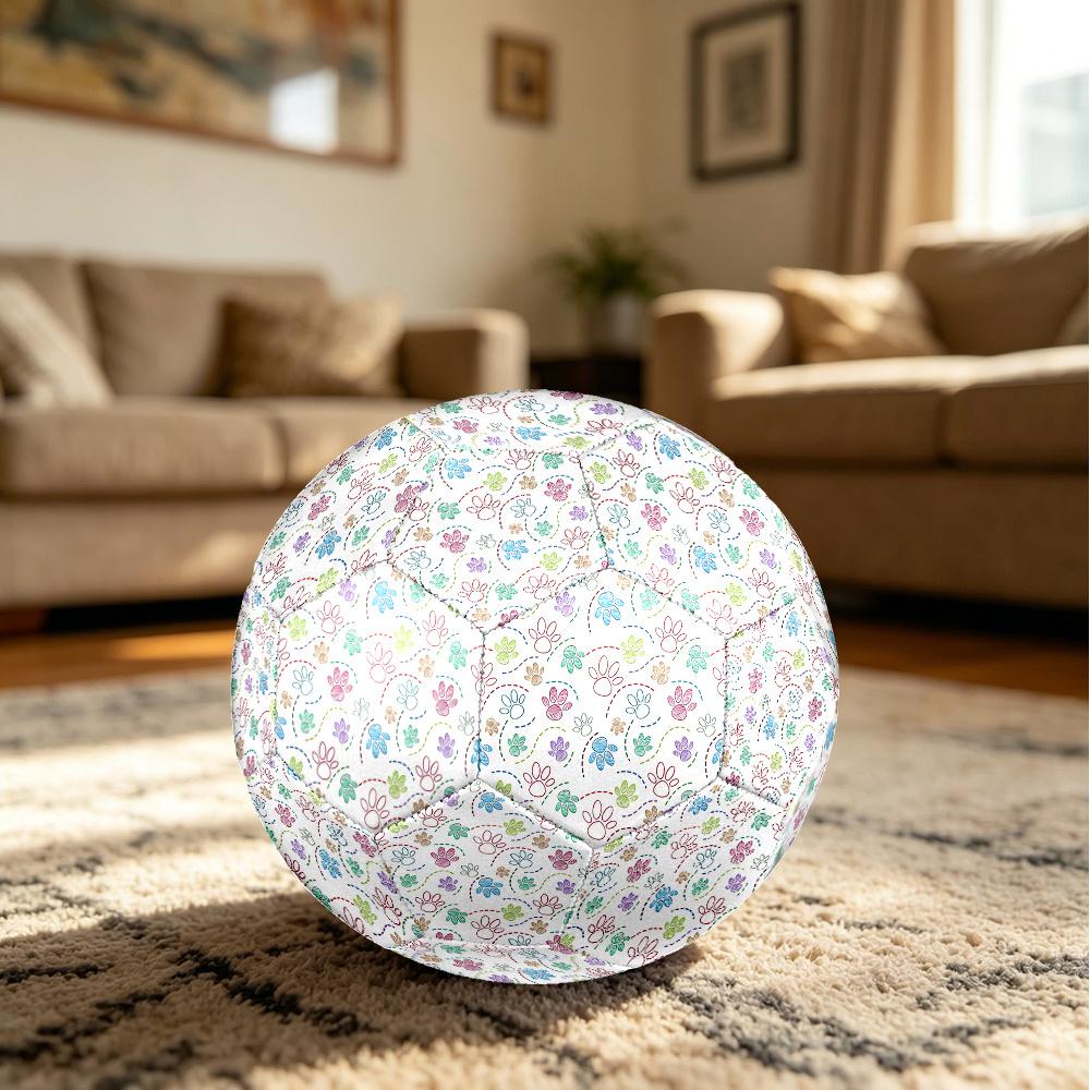 1PC Colorful Paw Prints Soccer Ball Size 5 Football Machine Sewn Indoor/Outdoor Universal Football A71
