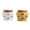 Beautifully Carved Storage Jar Ceramic Jar Hollow Garlic Ginger Container Candy Box Versatile Organizer for Jewelry