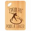Planche À Découper Lancer Du Poids J'peux Pas - Plateau Apéro En Bambou Cadeau Gravé Pour Homme Femme Cuisine Barbecue
