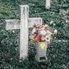 Solar Cemetery Vase with LED for Gravestone Outdoor Artificial Fresh Flower Holder Headstone