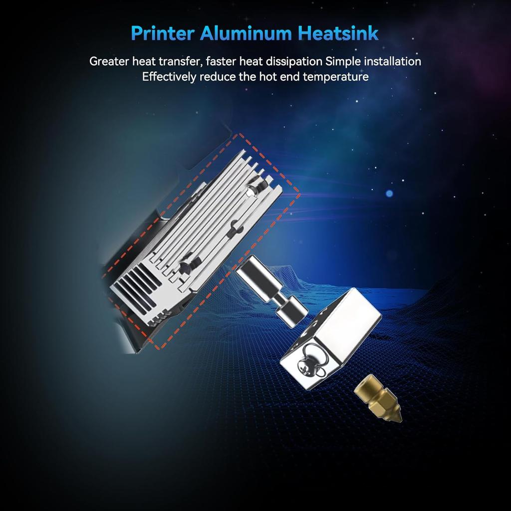 Ender 3 S1 Heatsink xirbbo 3D Printer Aluminum Heat Sinks, Hot End Replacement Parts for Creality Sprite Extruder Ender-3 S1/ Pro/Plus, CR-10 Smart