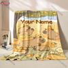 Cute Capybara Cartoon Flannel Fluffy Throw With Exclusive Name Camping Blanket for Children Sofa Throw Thin Blanket Fashion Gift