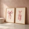 Nursery Wall Art, Nordic Cute Pink Ballet Girl Canvas Painting | Baby Poster for Toddler Kids Room Wall Decor