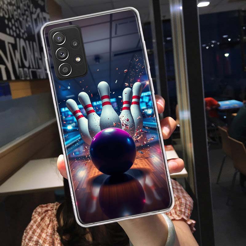 Bowling Entertainment Activities Phone Case for Samsung A54 A57 A37 A17 A14 A15 A12 A24 A34 A55 A35 A25 A52S A07 A05S A04S A22 A