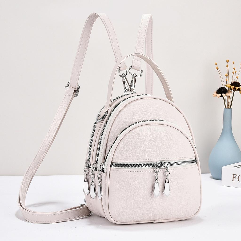 Stylish High-quality Macaron Color Backpack Fashionable Versatile Handbag With Zipper Closure