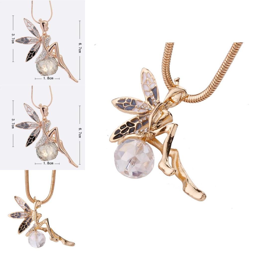 Engelsflügel Halskette Florales Design Eleganter Legierungsanhänger Schmuck Geschenk Für Frauen Besonderer Anlass