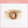 Simple And Versatile Woven Waist Belt With Round Buckle For Women