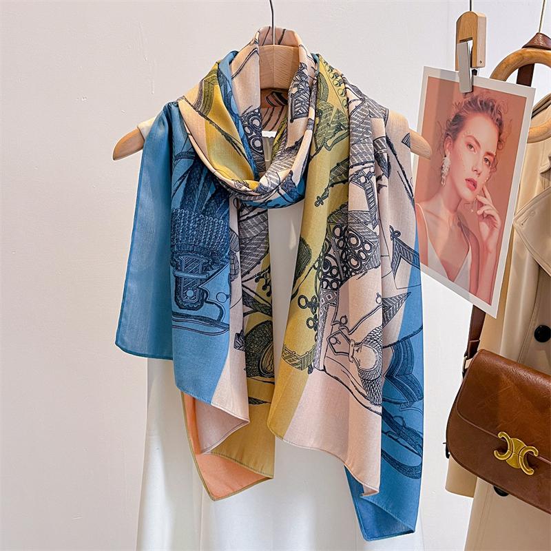 

Winter Warm Double Face Luxury Women Scarf Shawl Print Cotton Linen Feeling Muslim Hijab Wrap Turban Pashmina 60x170cm